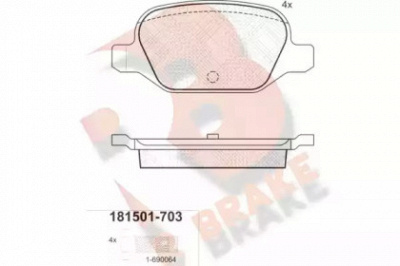 R BRAKE rb1501703 -  Комплект тормозных колодок, дисковый тормоз
